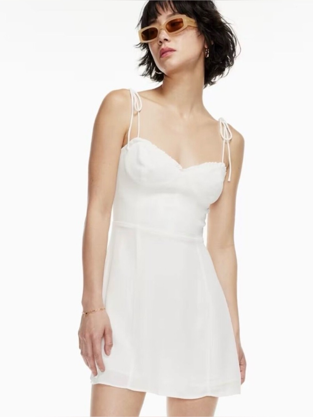 Aritzia Wilfred white linen mini dress